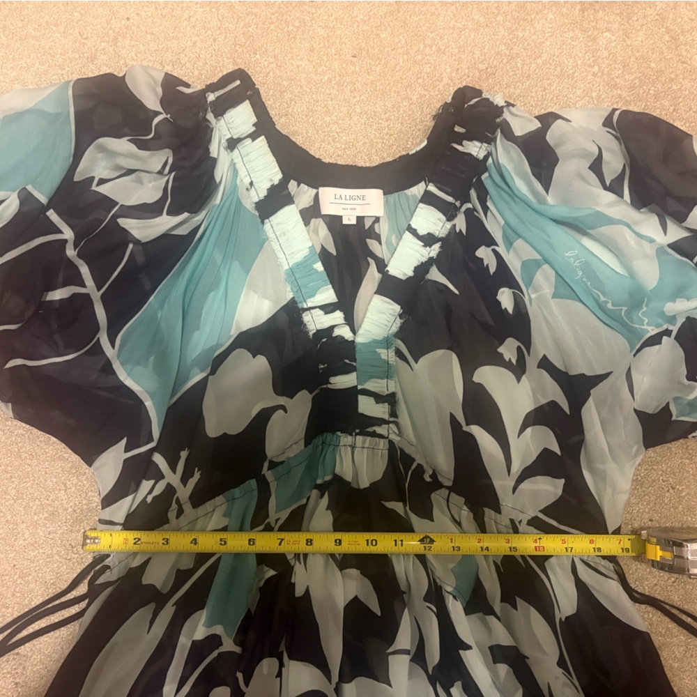 La Ligne Floral Print Maxi Dress in Navy and Blue - Picture 13 of 14